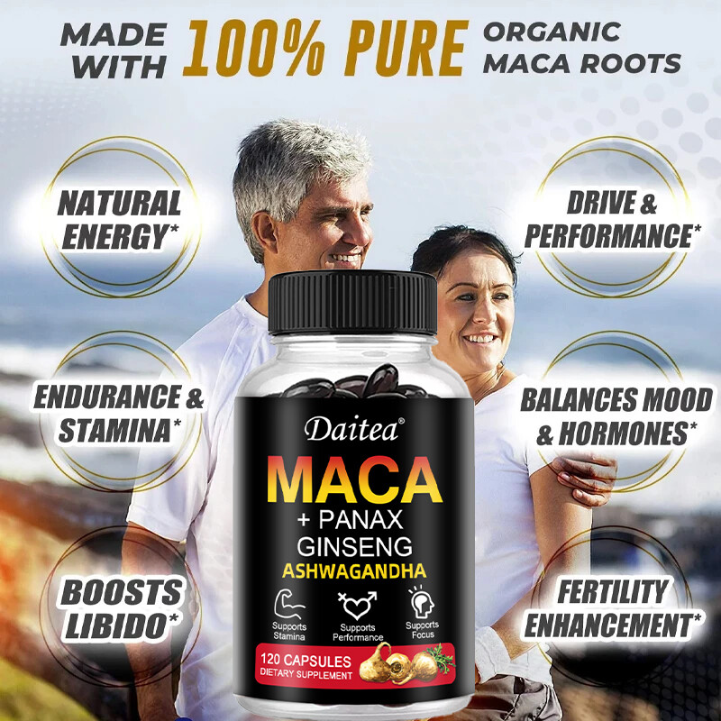 Maca Capsules – Containing Ginseng and Ashwagandha – Provide Natural Energy