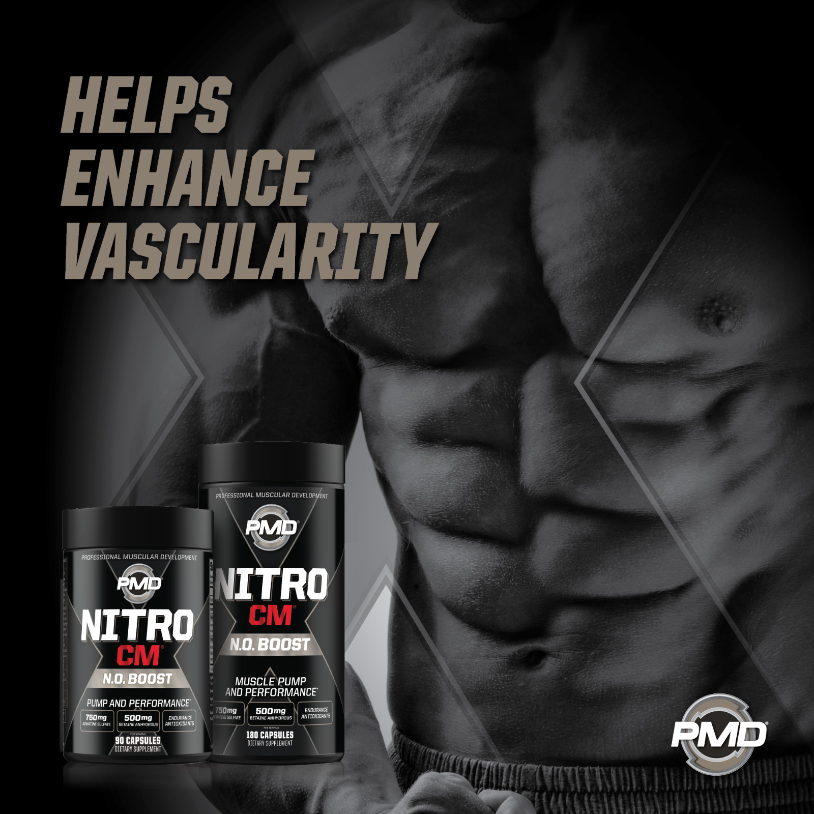 NITRO CM – Nitric Oxide Formula for Muscle Pumps & Performance – (90 Capsules)
