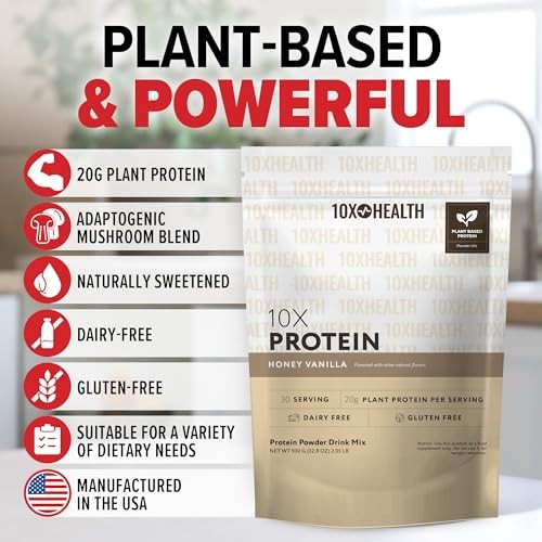 10X Health System Vegan Protein Powder Honey Vanilla 2.3lb 30 Servings