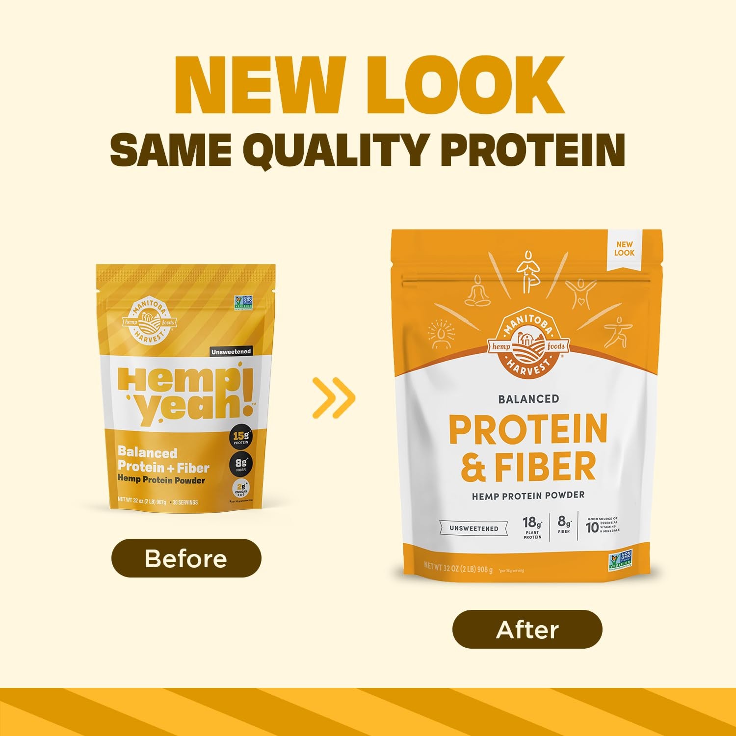 Manitoba Harvest Hemp Yeah Balanced Protein And Fiber Powder Unsweetened Keto