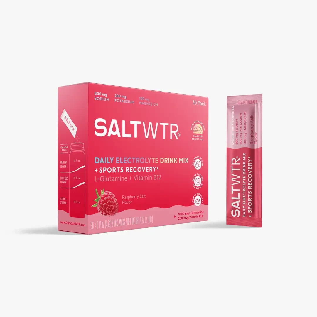 New SaltWTR Functional Daily Electrolyte Hydration Raspberry Sport – 30 Pack