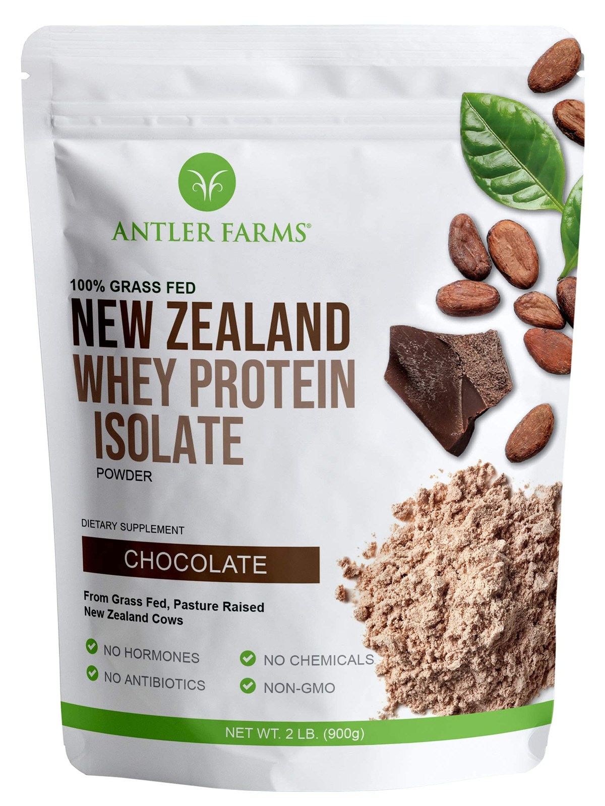 Grass Fed New Zealand Whey Protein Isolate, Chocolate Flavor, 2 lbs