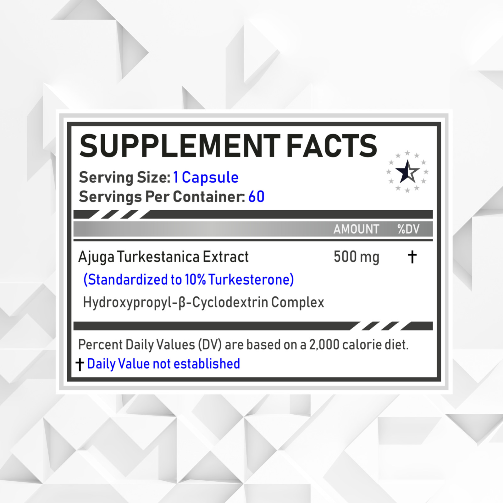 Turkesterone 10% Complex with Hydroxypropyl-β-Cyclodextrin – 2 Pack (120x500mg)