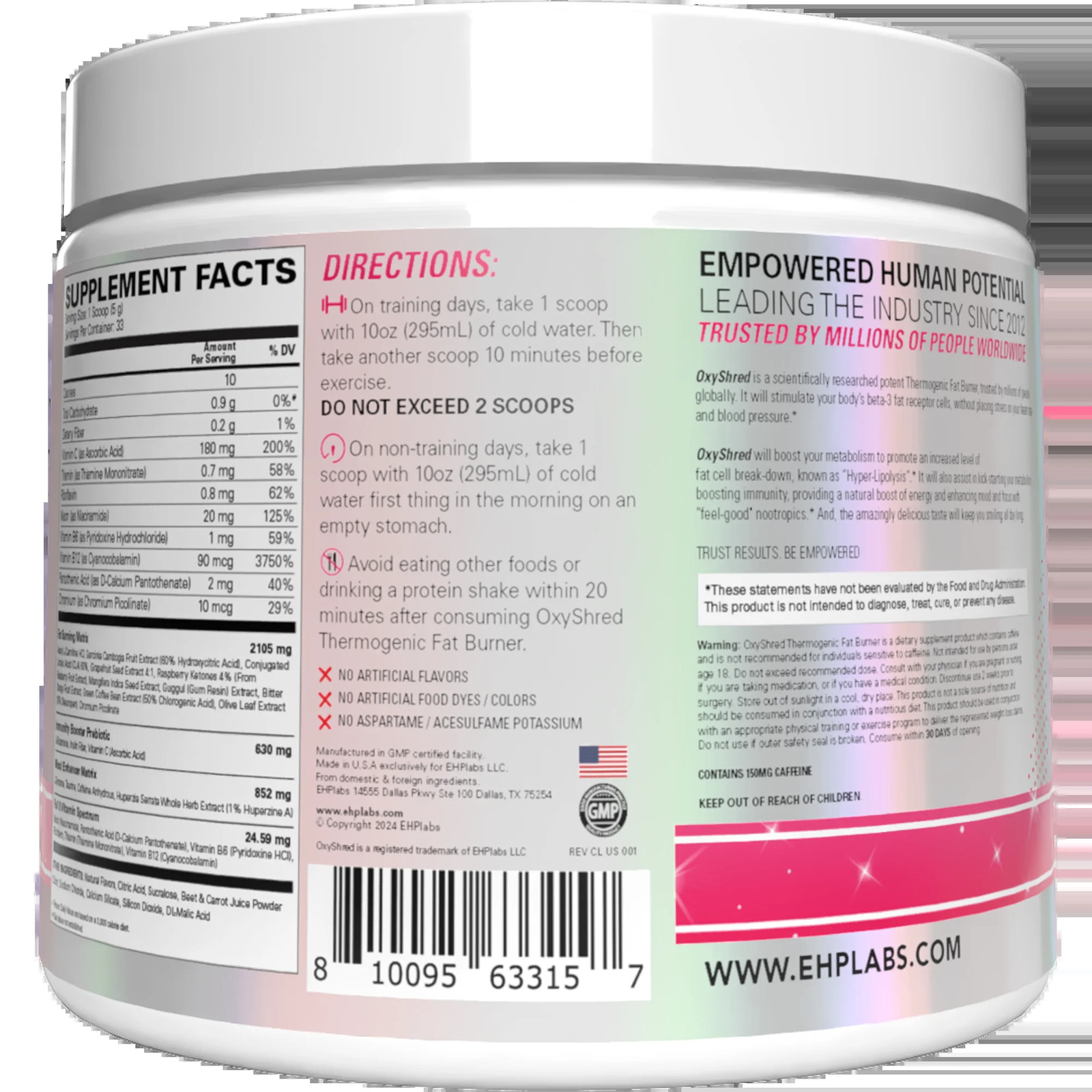 Oxyshred Pre Workout Powder with L Glutamine & Acetyl L Carnitine, Energy Boost