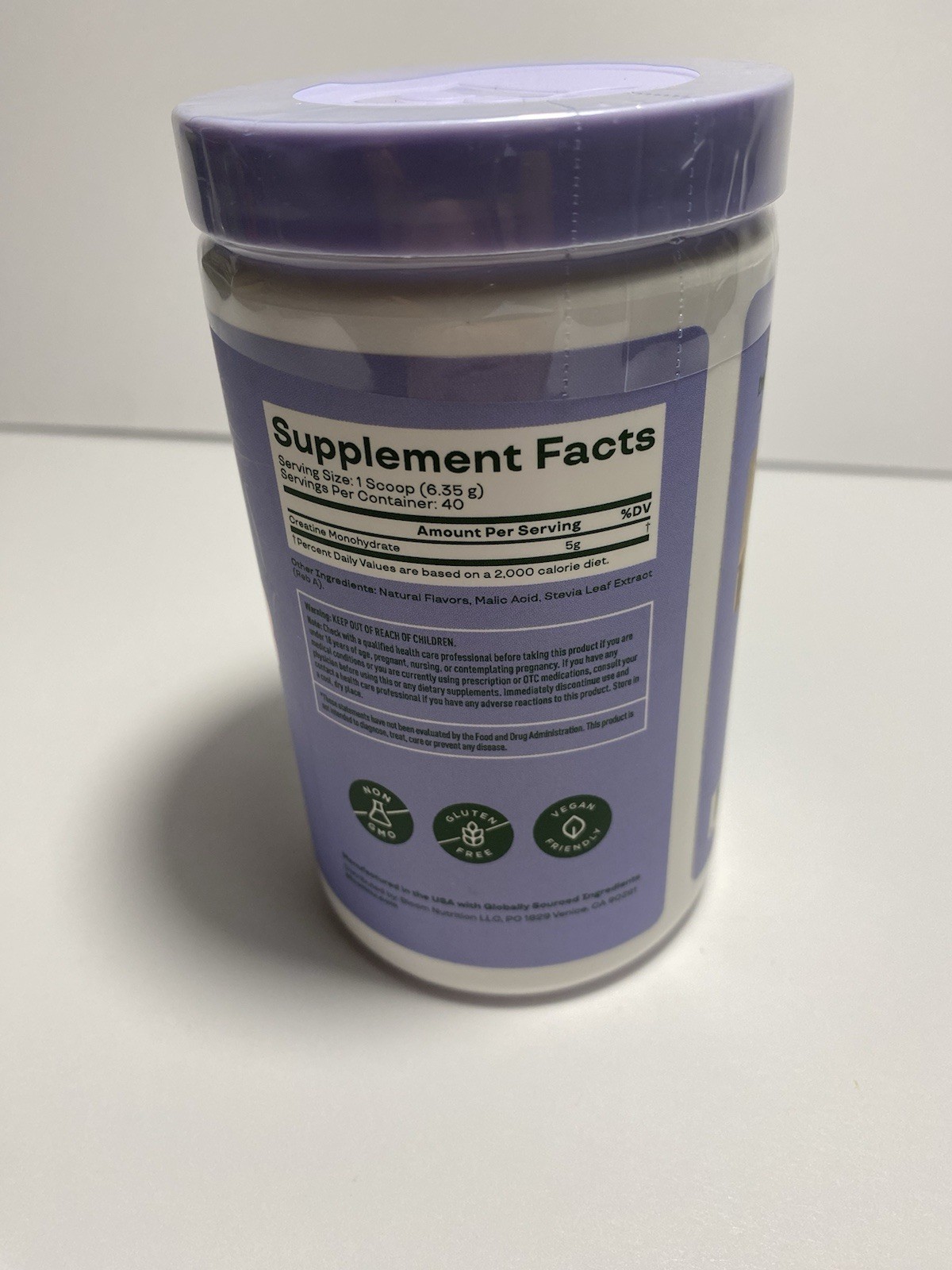 Bloom Nutrition Creatine Monohydrate Powder, Raspberry Lemon Flavor, 40 Servings