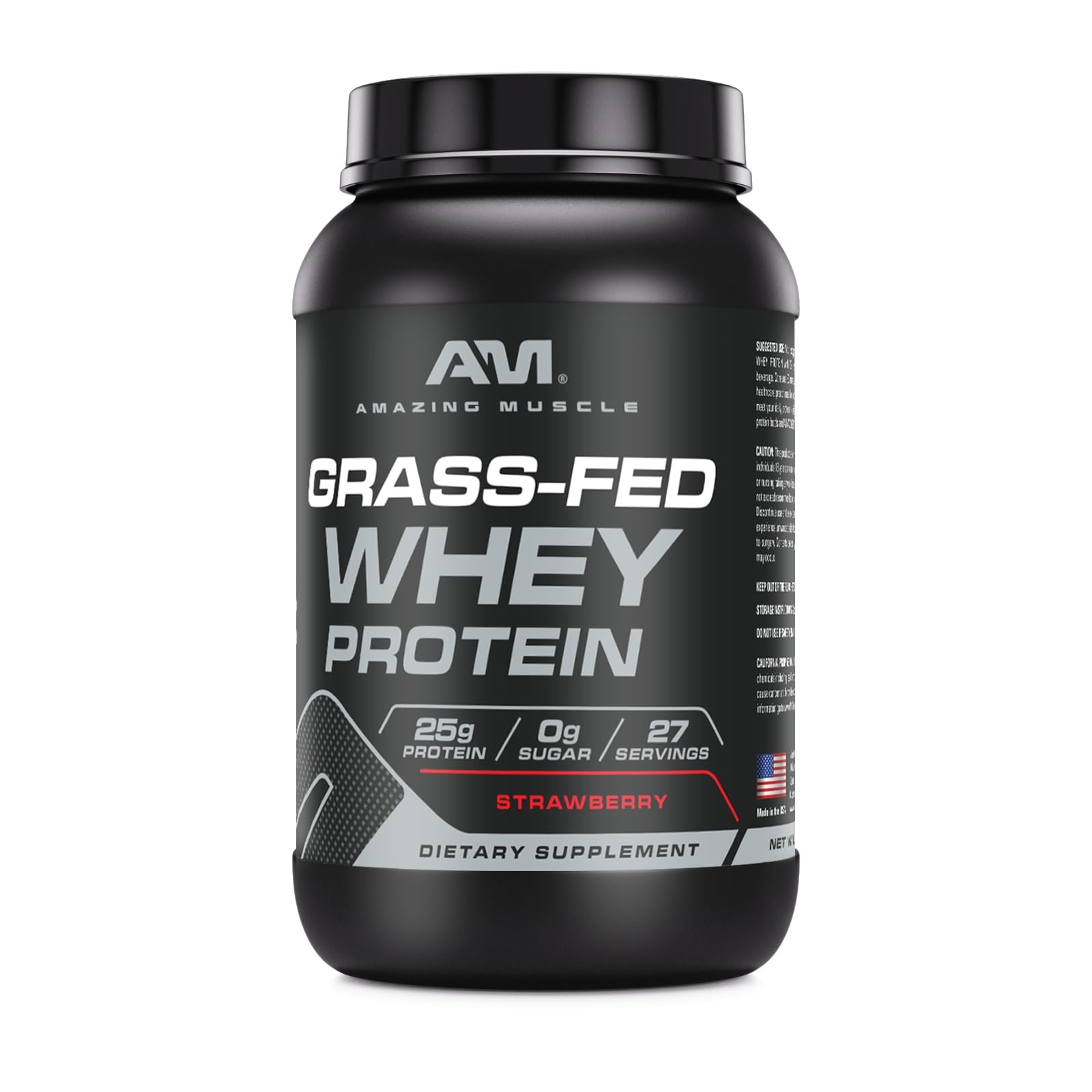 Amazing Muscle Grass-Fed Whey Protein Powder Supplement | 2 Lb 907 G | Non-GM…