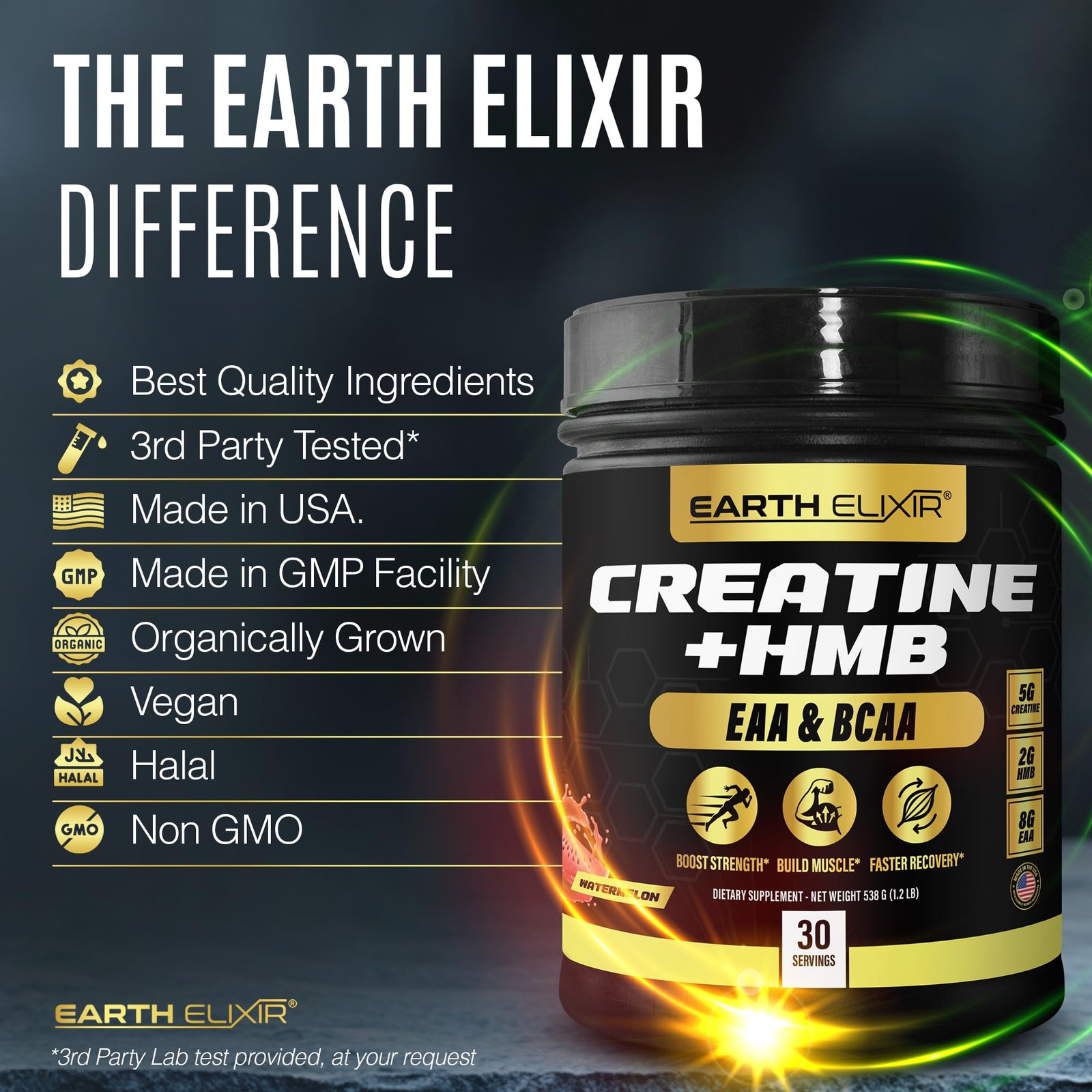 Creatine HMB Supplements for Men and Women w/Essential Amino Acids | EAA & BC…