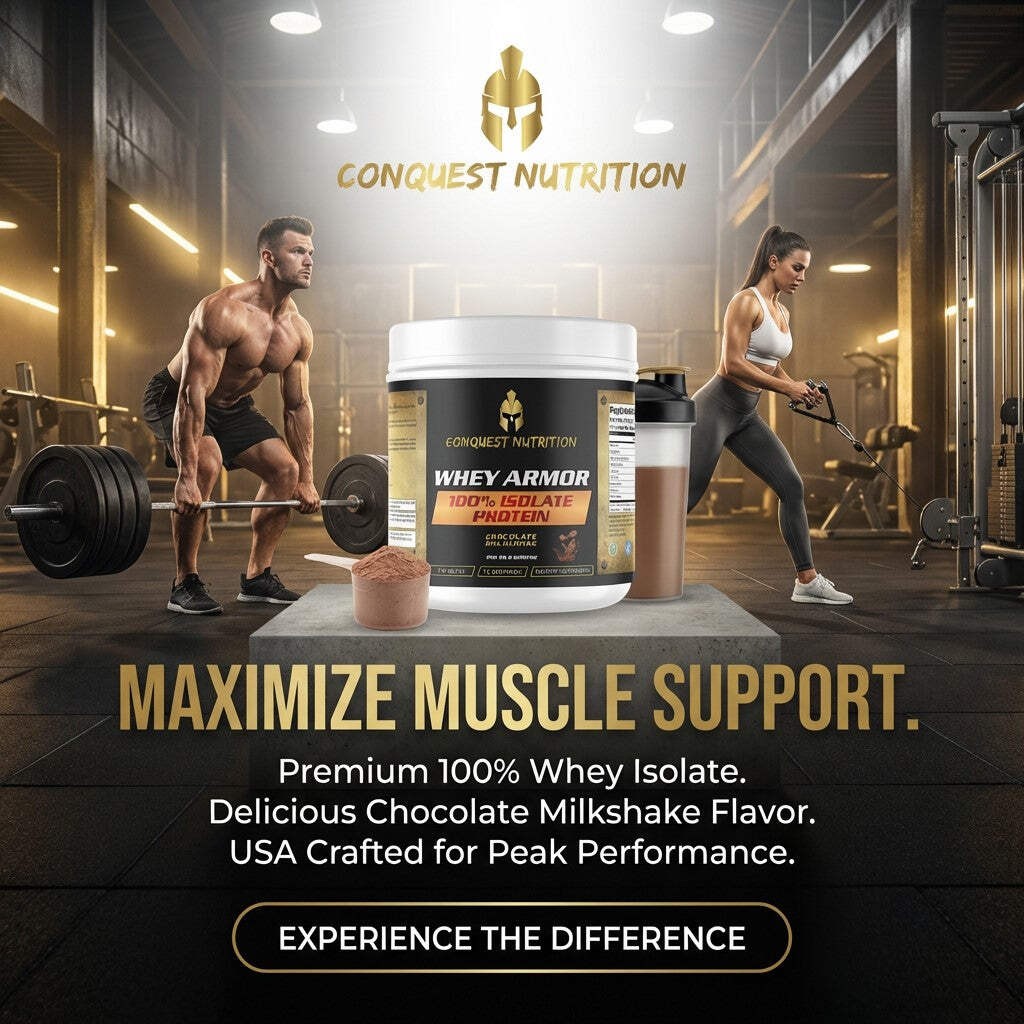 Conquest Whey Armor 100% Whey Isolate Chocolate 1lb Protein Powder Recovery