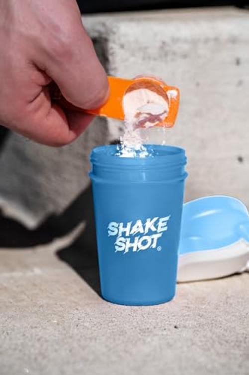 4oz Mini Shaker Bottle for Pre Workout & Creatine Powder | Clip & shaker Blue