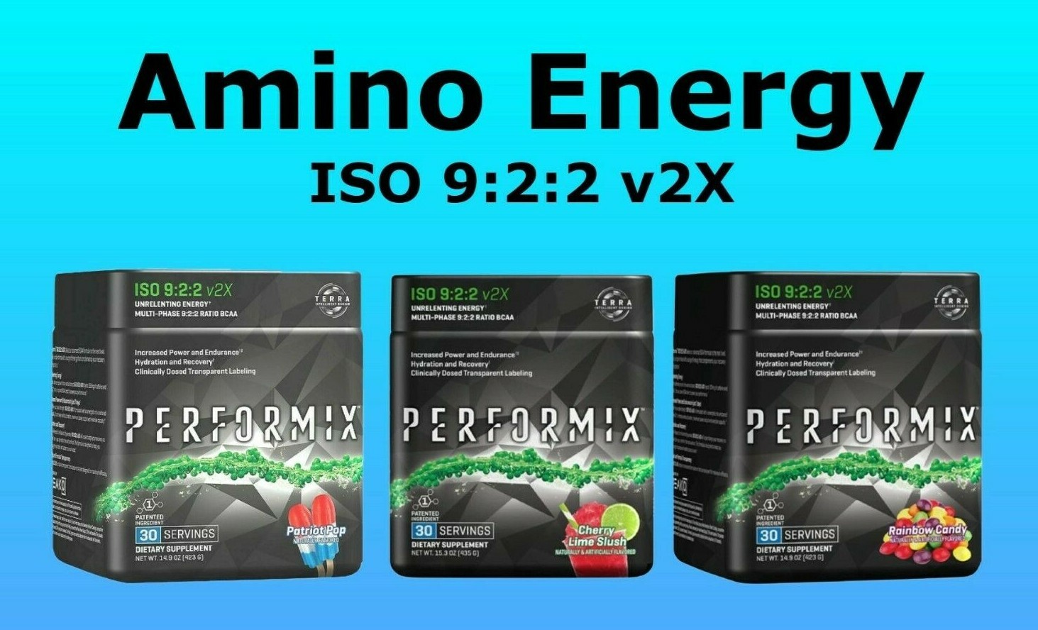 PERFORMIX ISO 922 V2X- ON Amino Energy – 30 Serving BCAA Amino Acids Pre-Workout