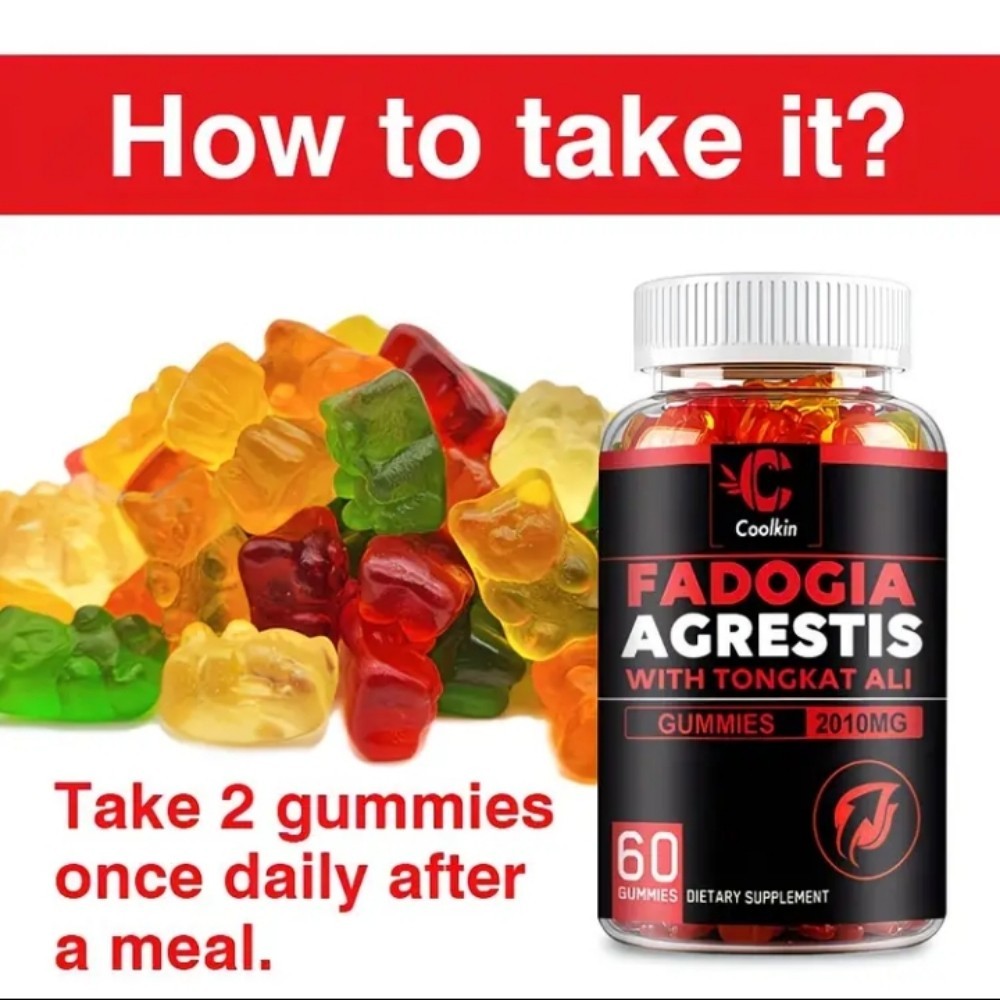 Fadogia Agretis Tongkat Gummies 1 Month Supply for Vigor Test Booster+ Endurance