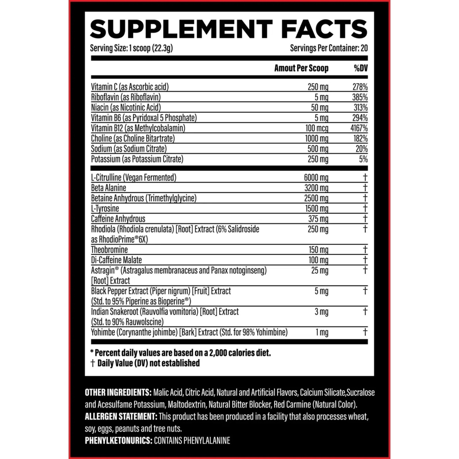 Pitbull Labs DRACO 450mg Caffeine Blend High Stim Pre Workout 2 flavors see 👇