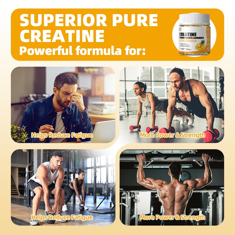 Creatine Monohydrate 90 Gummies for Muscle Growth & Cognitive Health