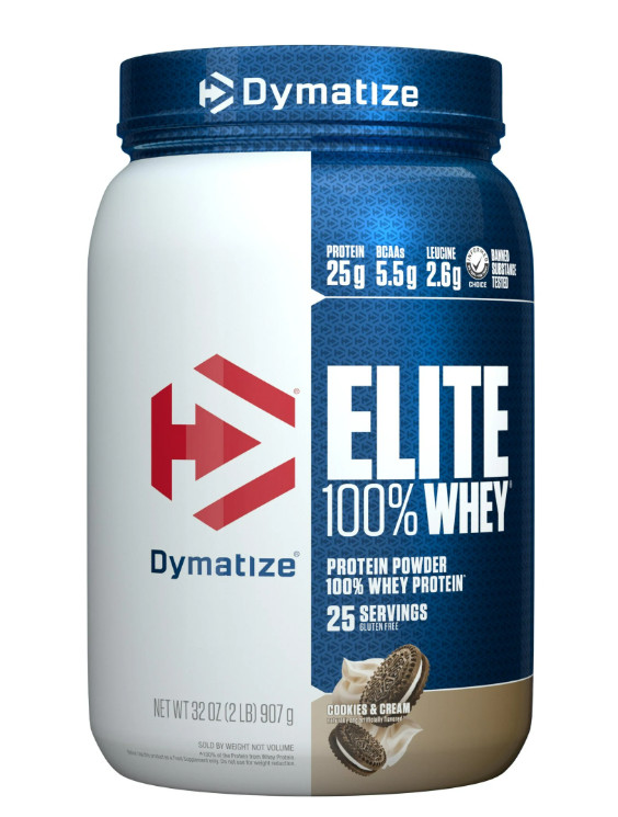Dymatize Elite Whey Protein, Cookies & Cream, 2 lb