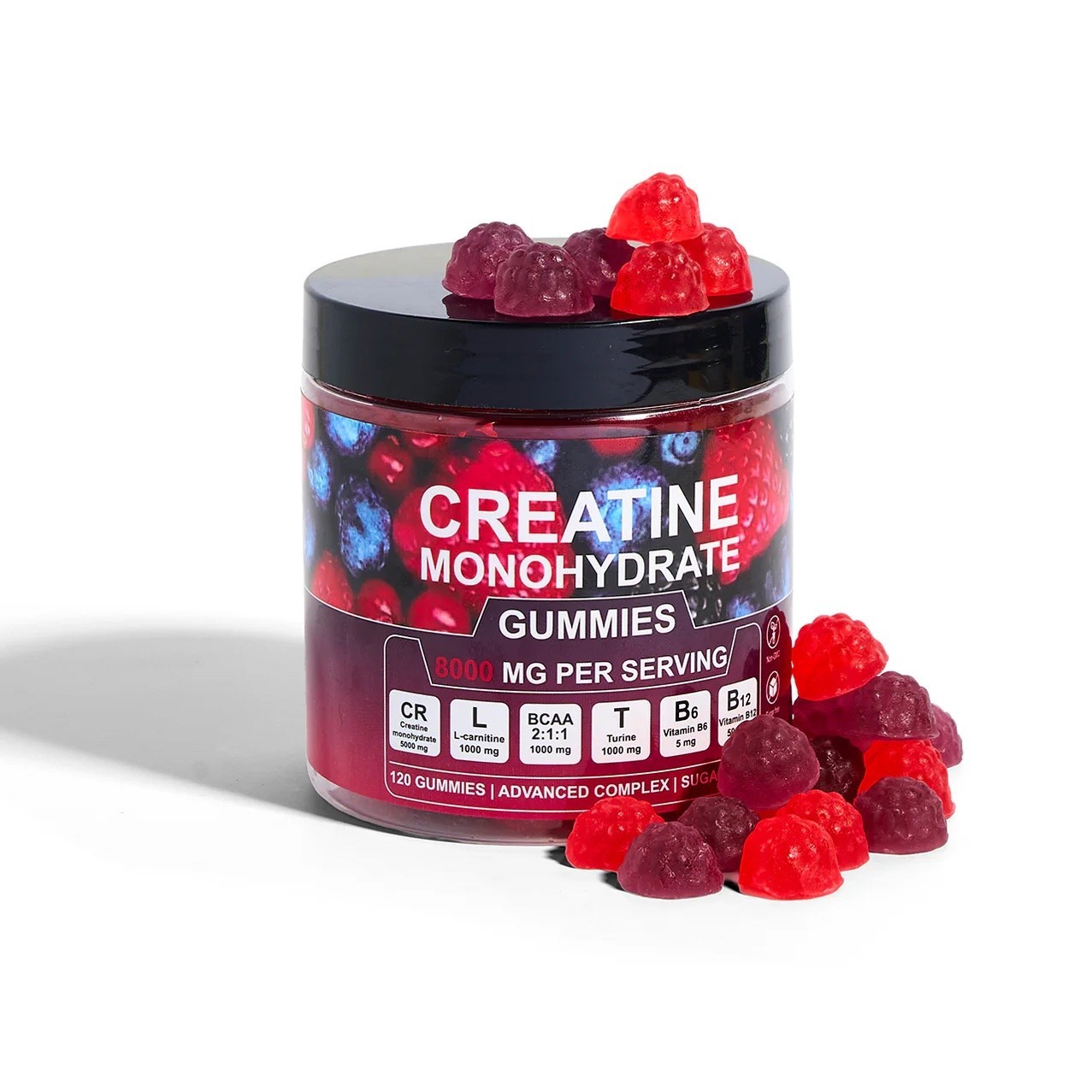 3-PACK ~ Perfectfit365 Creatine Monohydrate Gummies 8000 MG. Sugar Free NEW