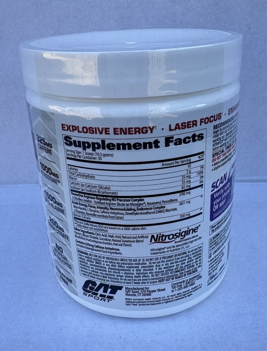 GAT Nitraflex Pre Workout 30 serving – Grape EXP: 05/2027