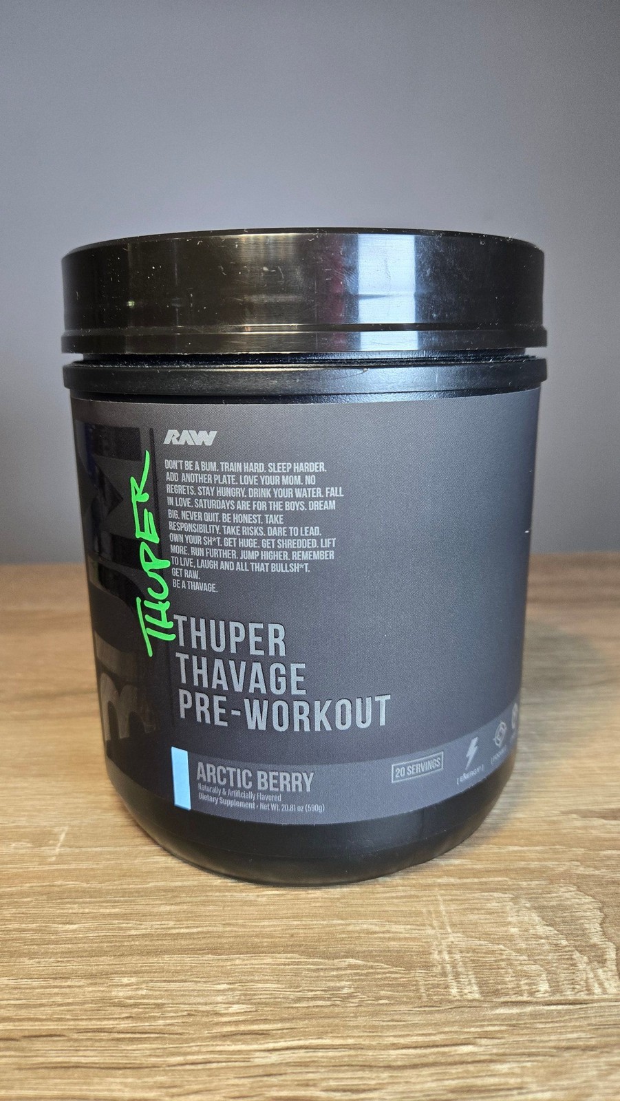 RAW Nutrition Thuper Thavage Pre-Workout Powder Arctic Berry 20 Servings – New