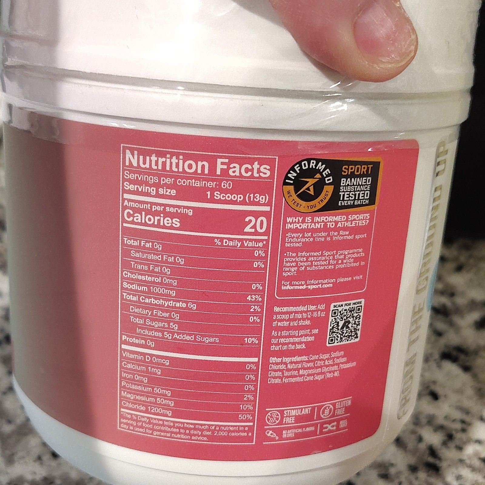 RAW Endurance Replenish Electrolyte Powder Watermelon Mojito 60 Servings