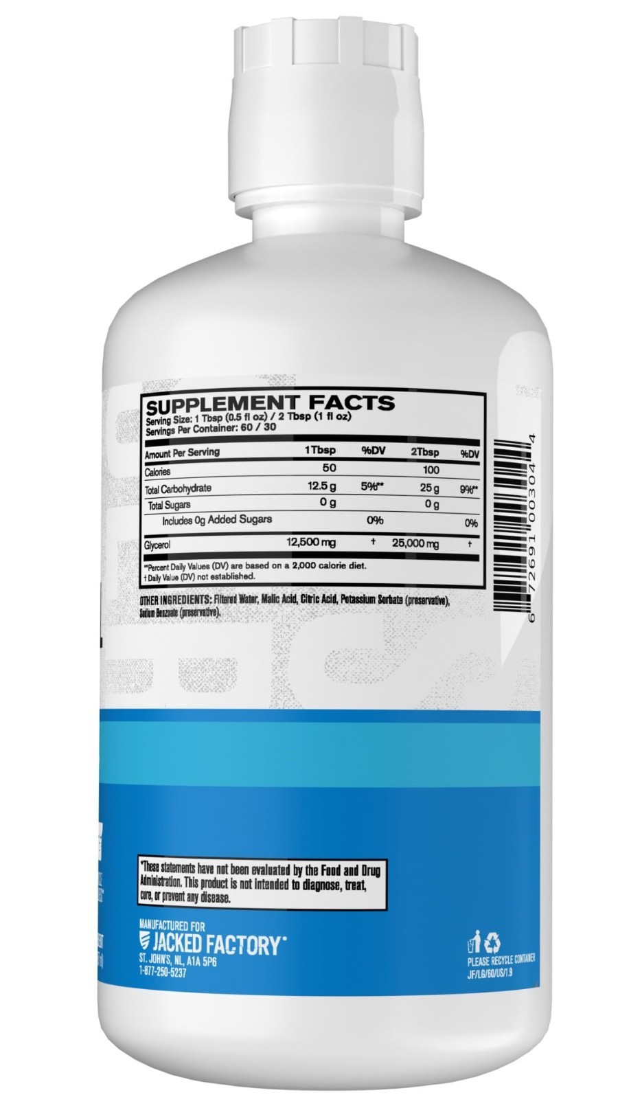 Liquid Glycerol Cell Volume Hyper Hydrator – Vegan Pump Pre Workout, 60 Servings