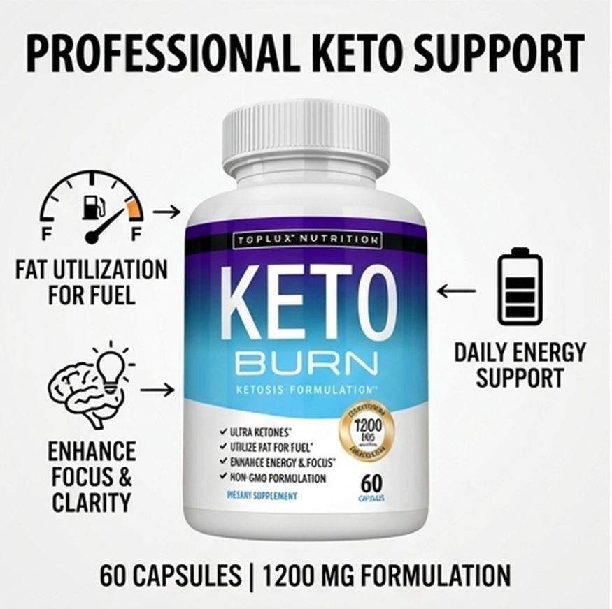 Keto Burn Ketosis Formulation Capsules 120ct – 2 Pack – Energy & Focus Support