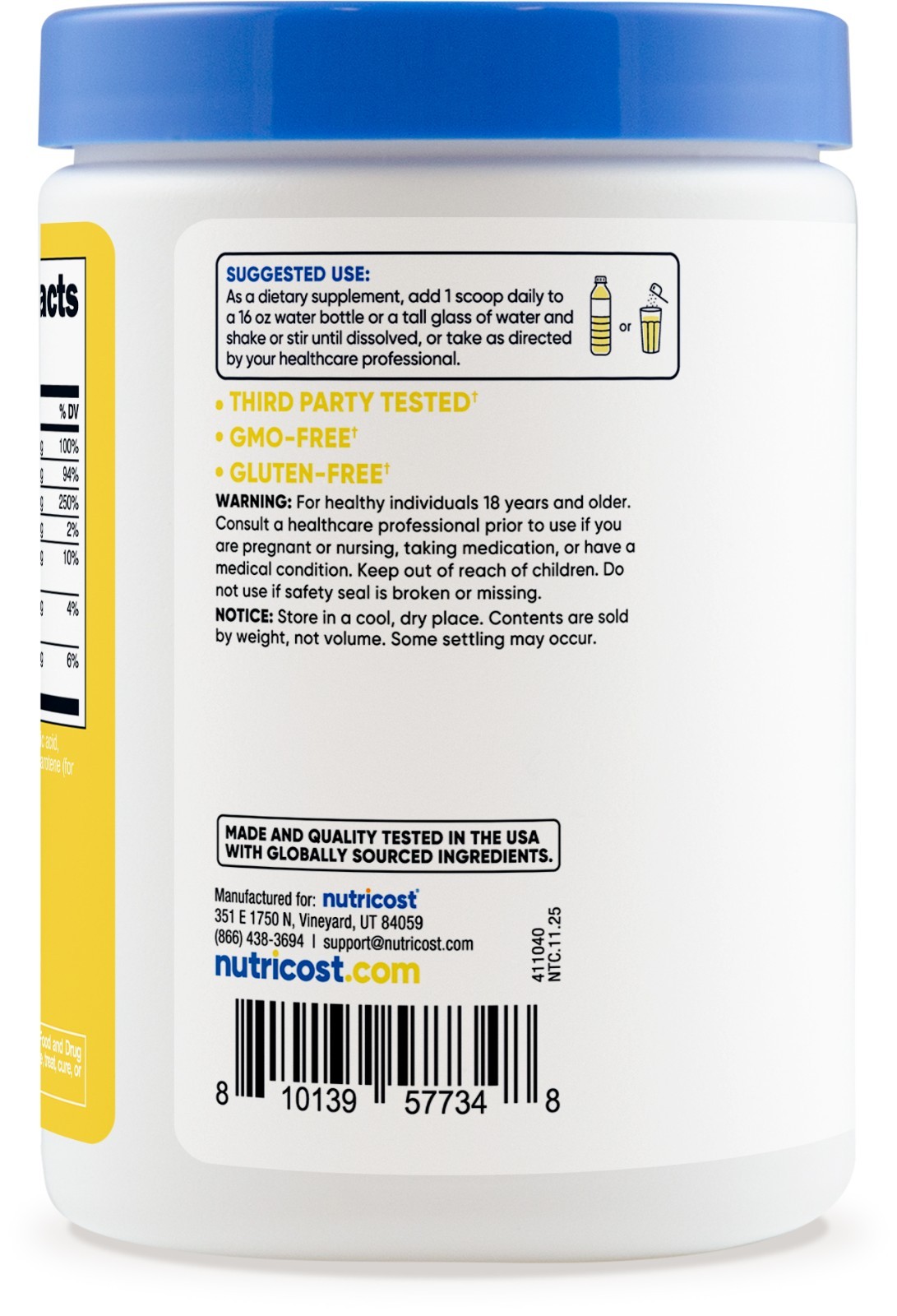 Nutricost Electrolytes Complex Powder (Pineapple Ice) 60 Servings – Zero Sugar