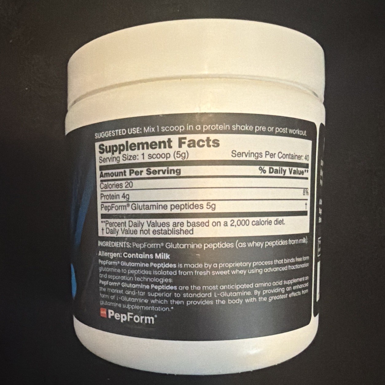 nbpure Performance Glutamine+ PepForm Peptides Powder, 7.05 oz, No Fillers