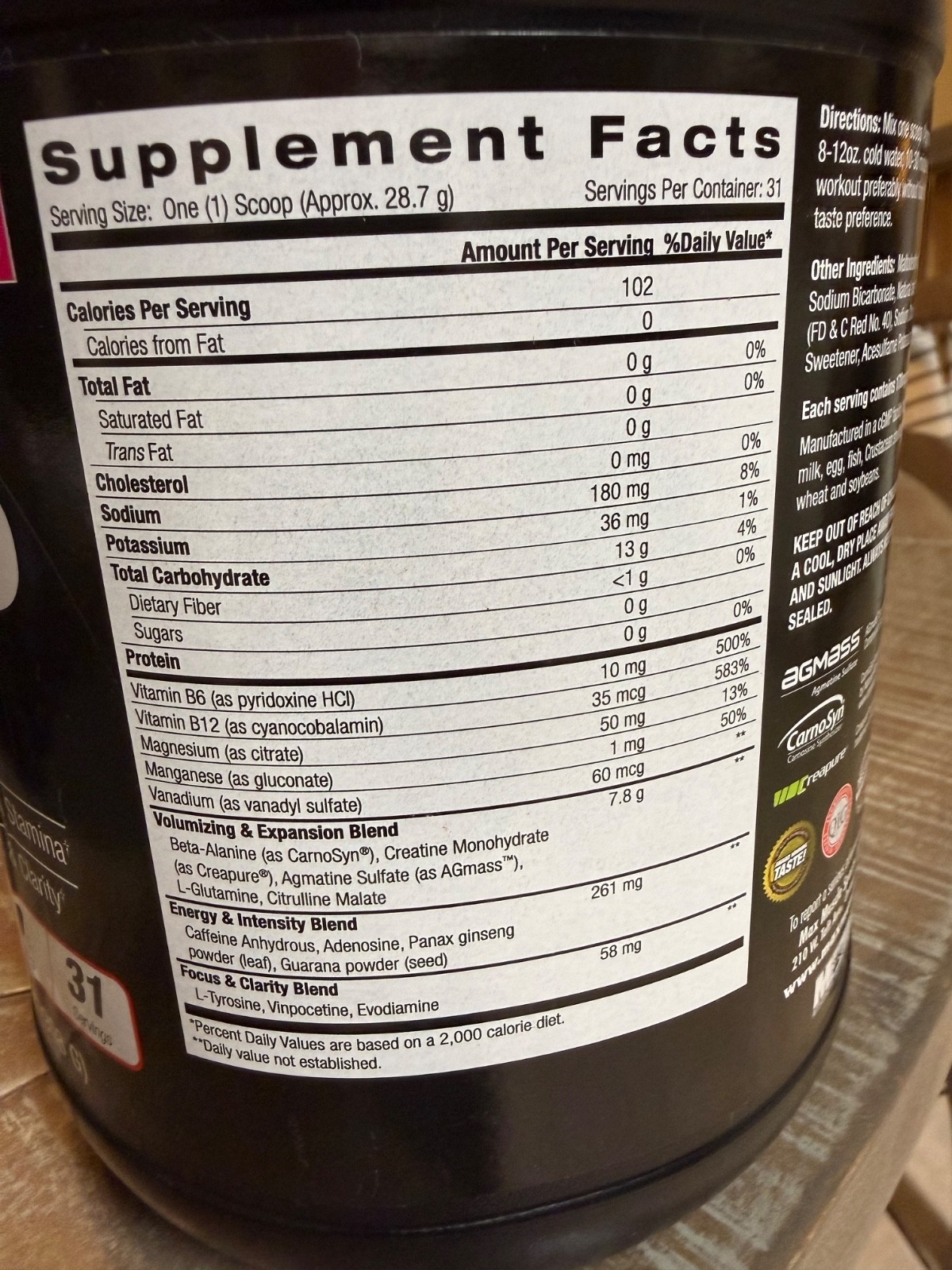 FBX 2.0 Pre-workout Pink Lemonade 2.5g Of Creatine 3.2g Beta Alanine Exp 04/27