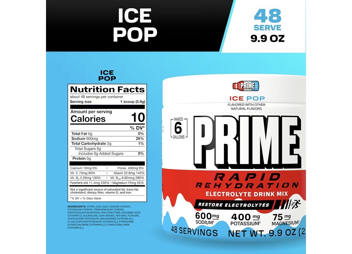 Prime Rapid Hydration Electrolyte Powder – Sugar Free Hydration Drink Mix