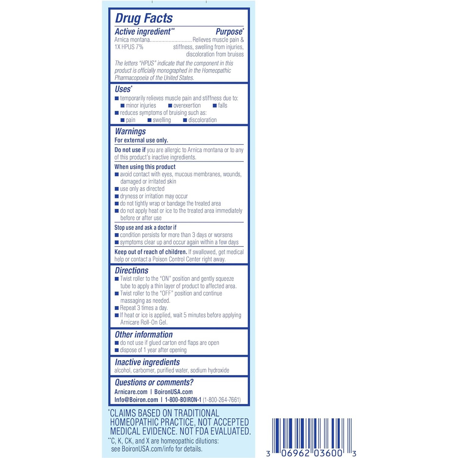 Boiron, Arnicare Roll-On for Relief, 1.5 Ounces