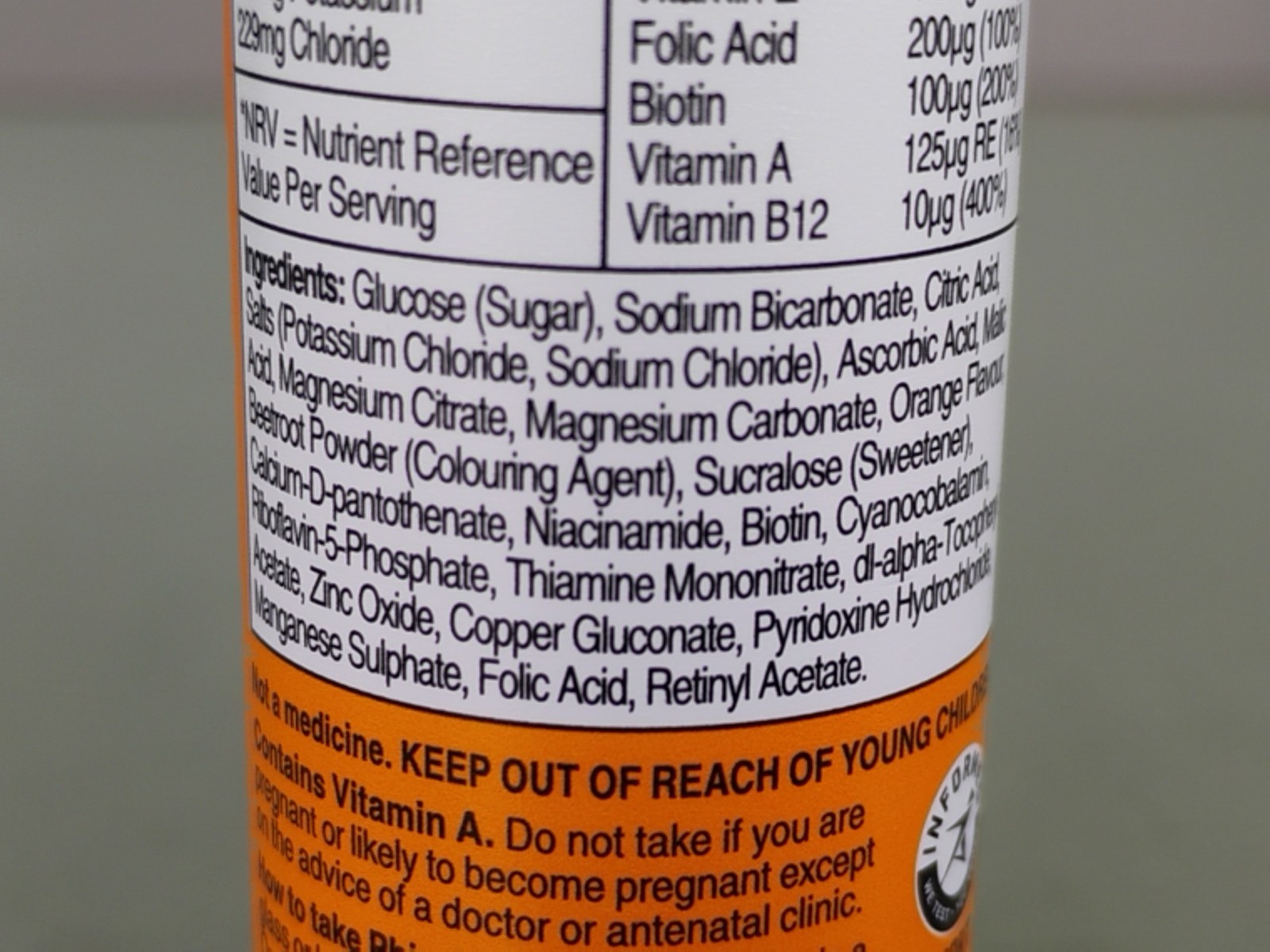 Phizz Electrolyte Multivitamin Rehydration Tablets Orange 20 Tabs Exp 04/2027