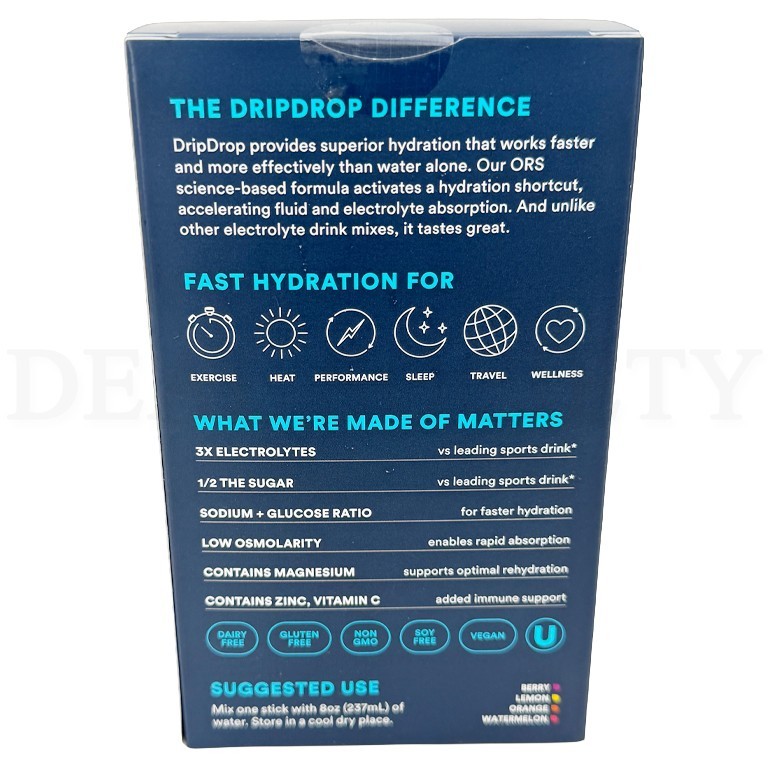 DripDrop Fast Hydration Electrolyte Mix Bold Variety 20 Count Each Lot of 4
