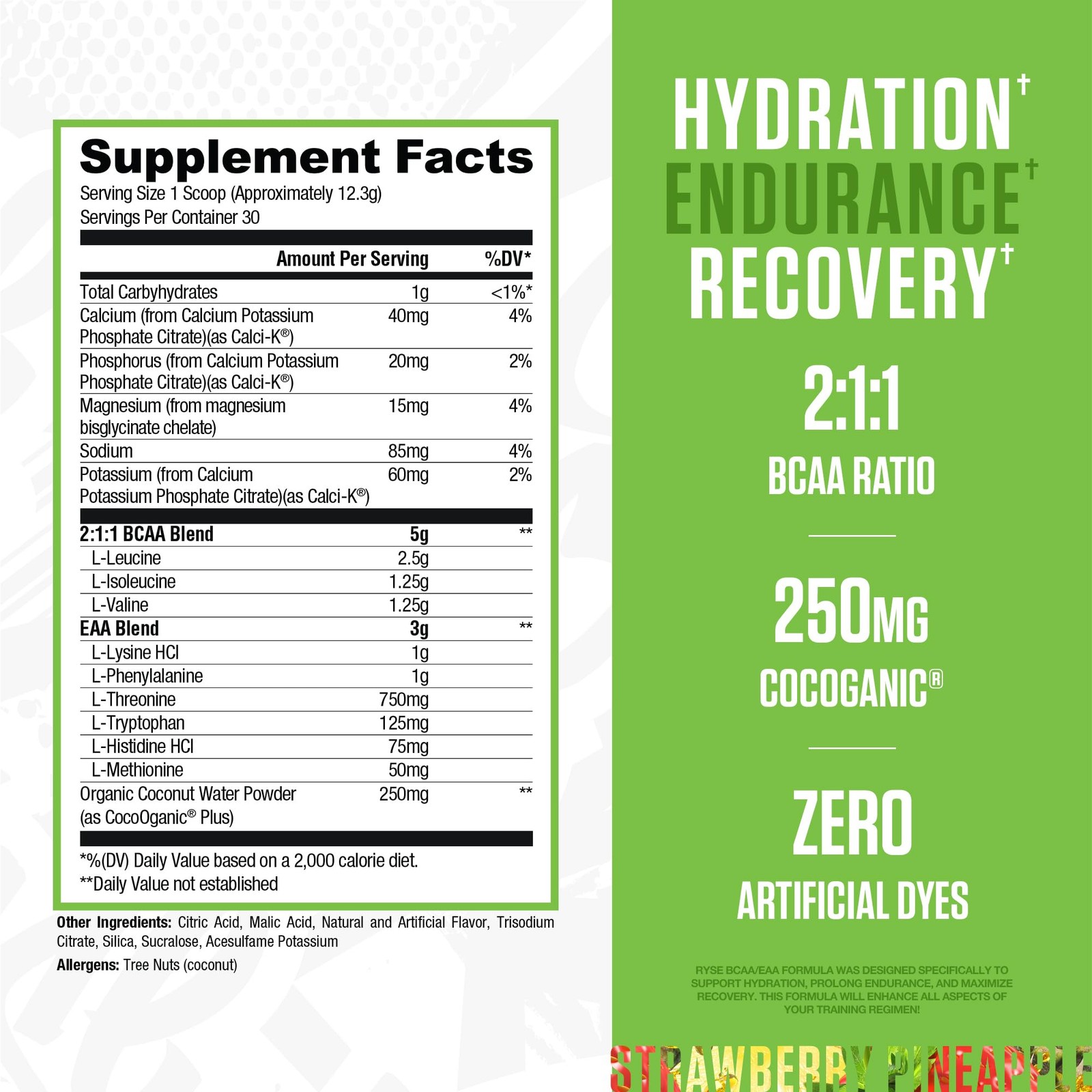 Muscle Recovery Supplement with BCAAs EAAs and Coconut Water Hydration 13 Oz