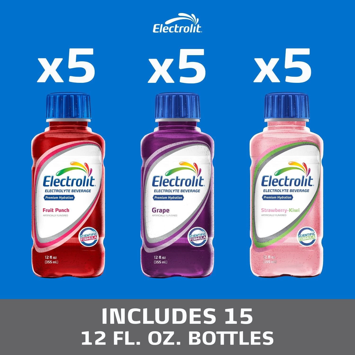Electrolit Premium Hydration, Variety Pack, 12 fl. oz., 15 pk.