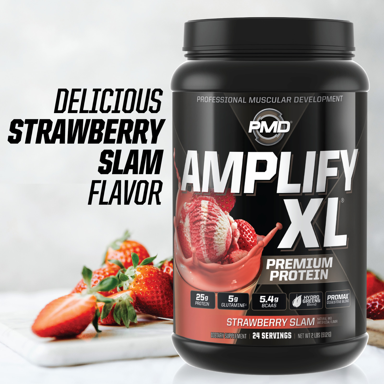 AMPLIFY XL Protein Matrix – Strength & Recovery – Strawberry Slam (24 Servings)