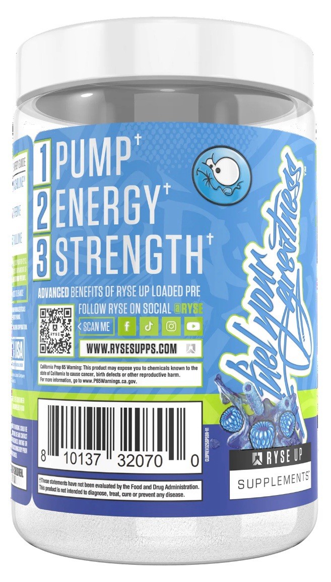 RYSE SUPPLEMENTS LOADED PRE High Stim Pre-Workout Pump Energy Strength 30 Serves