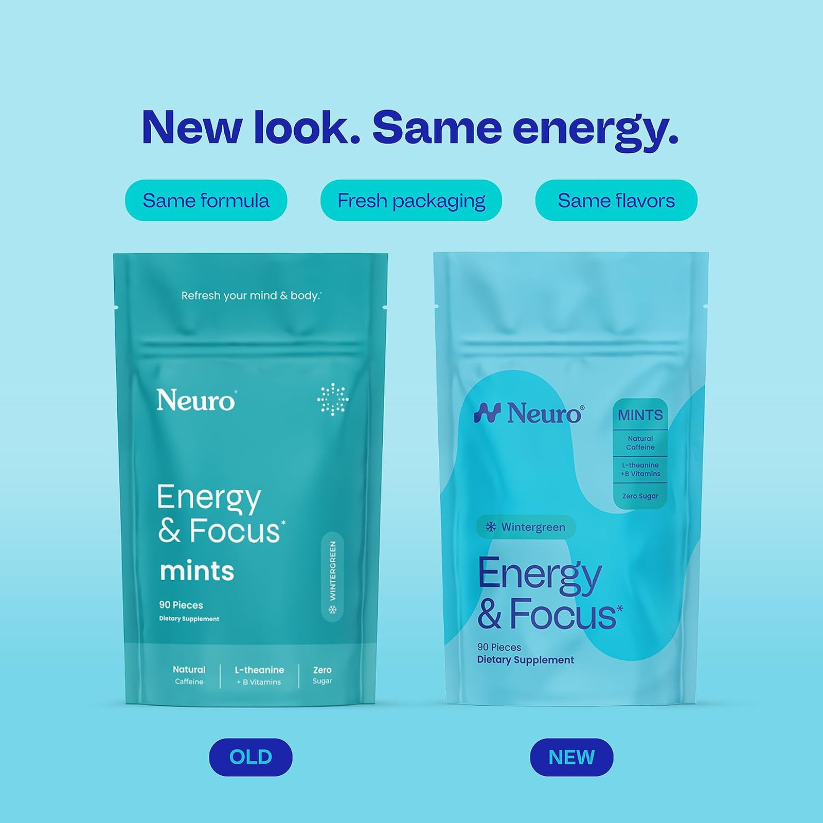 Energy and Focus Mints Sugar Free Breath Mints with 40mg Caffeine B Vitamins
