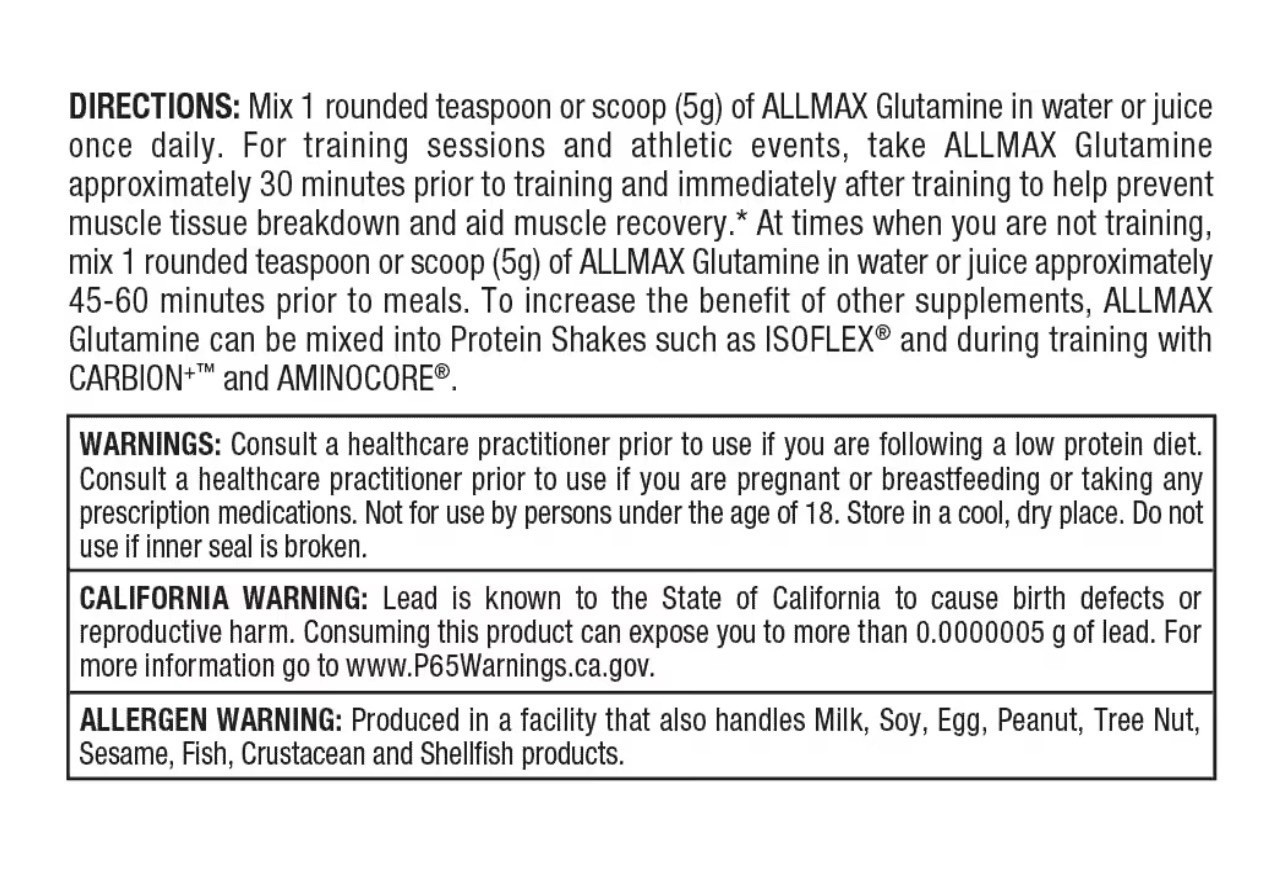 ALLMAX Essentials, Glutamine, 2.2 lbs (1,000 g)