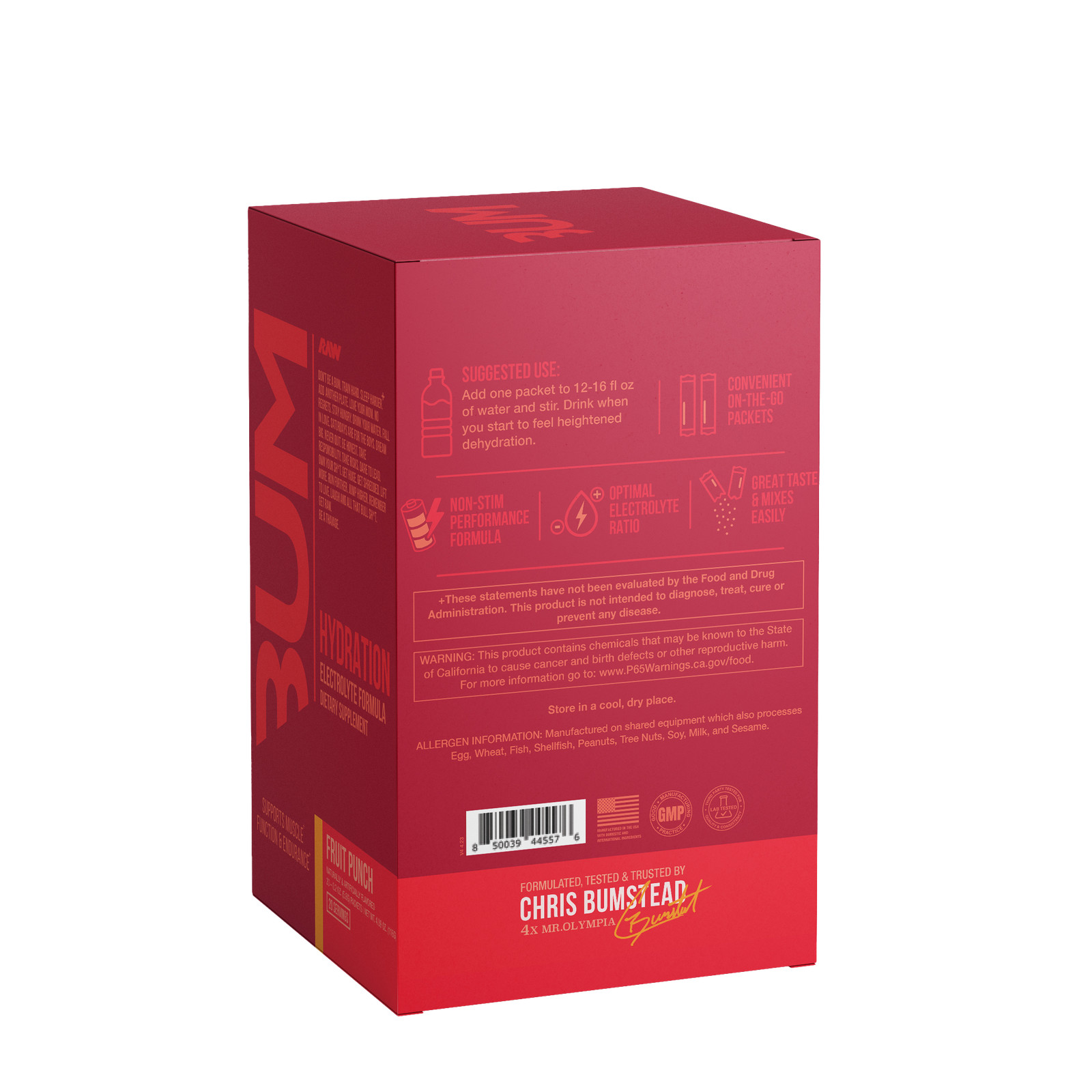 Hydration Electrolyte Formula – Fruit Punch (20 Stick Packs)