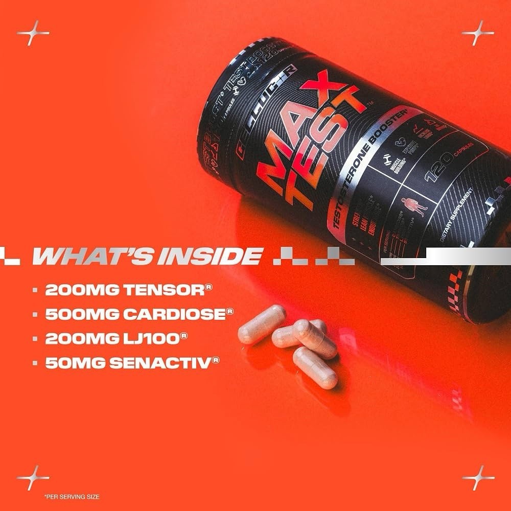 Cellucor Max Test Testosterone Booster, 120 Capsules Build Muscle