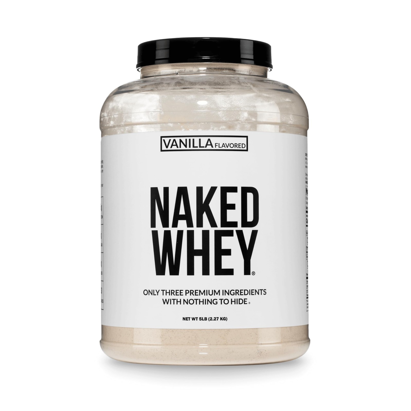 NAKED Vanilla Whey Protein Powder – All Natural Grass Fed 5 Pound (Pack of 1)