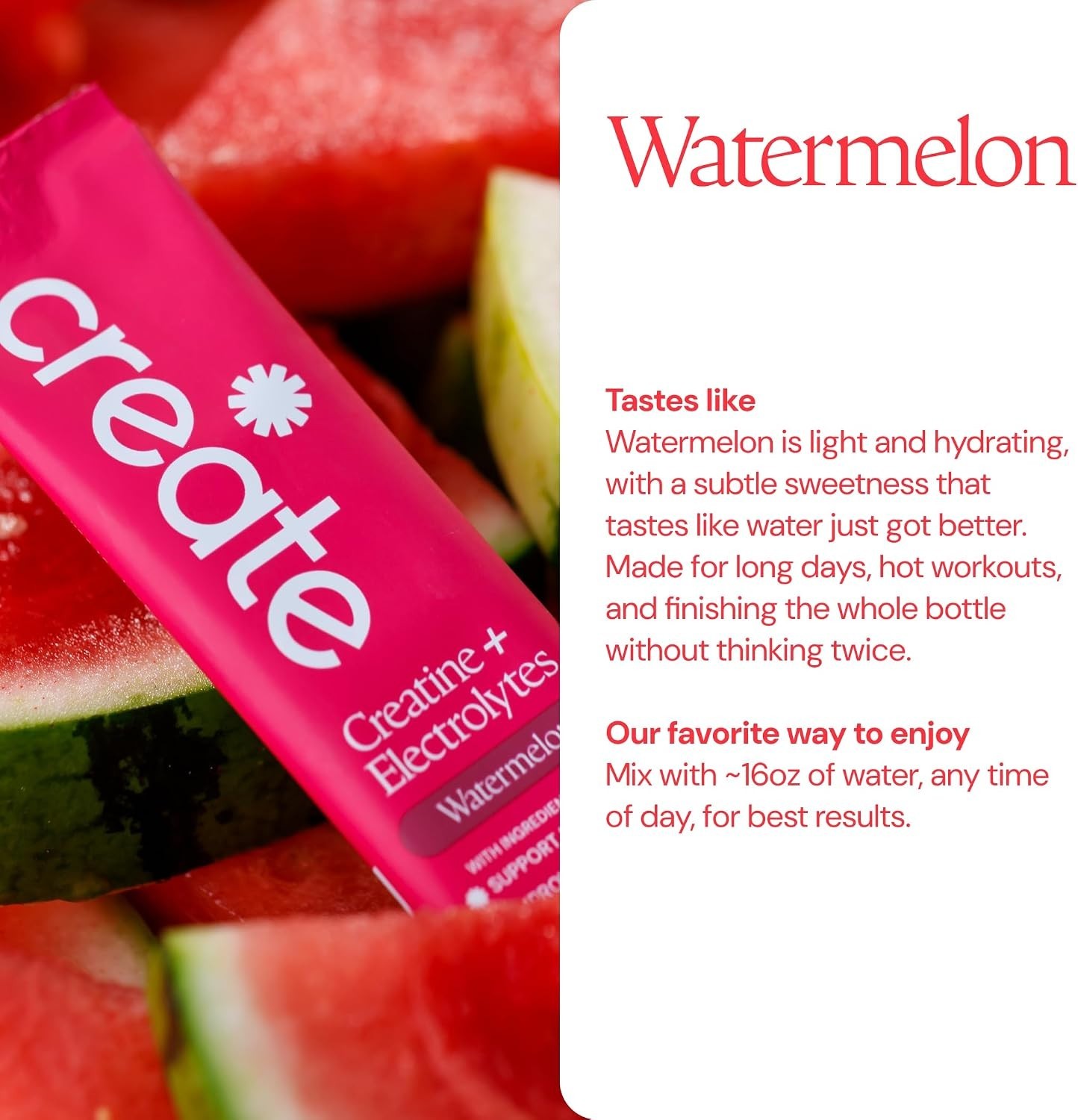 Daily Hydration Mix with Creatine & Electrolytes – Keto-Friendly Watermelon