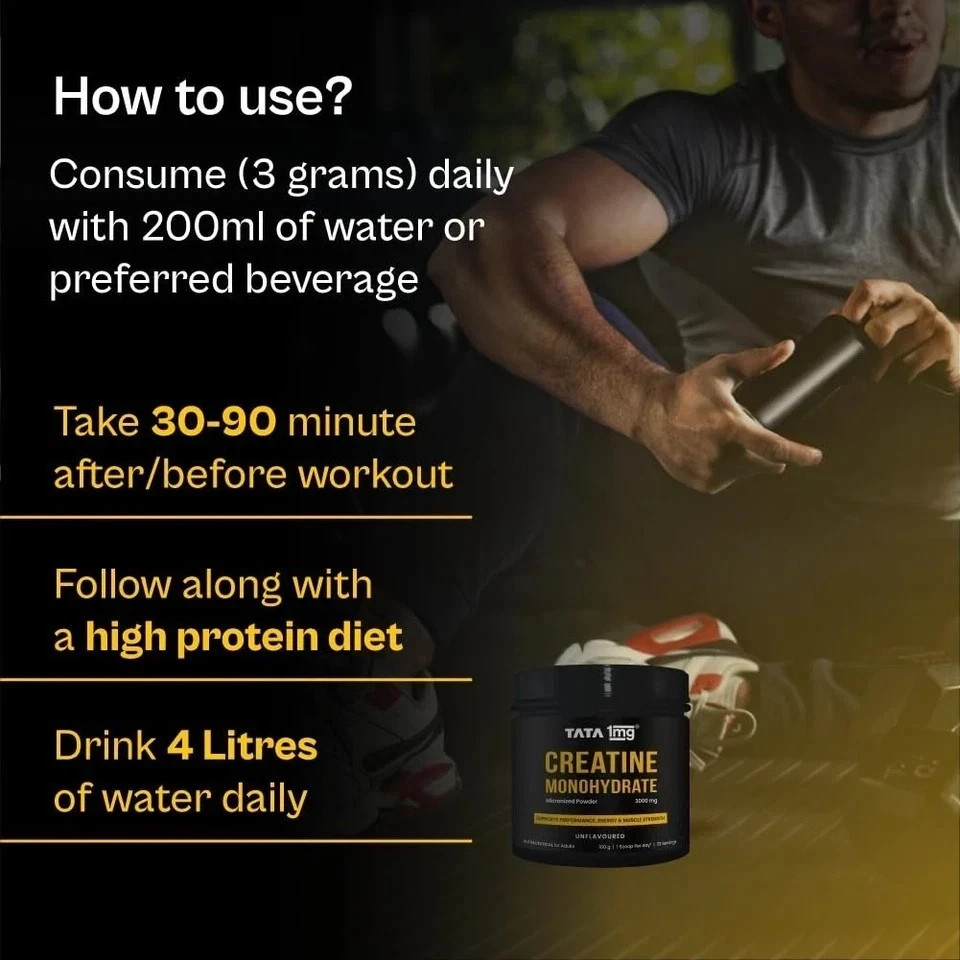 Creatine Monohydrate | 100% Pure | No Additives & Preservatives ( Unflavoured )