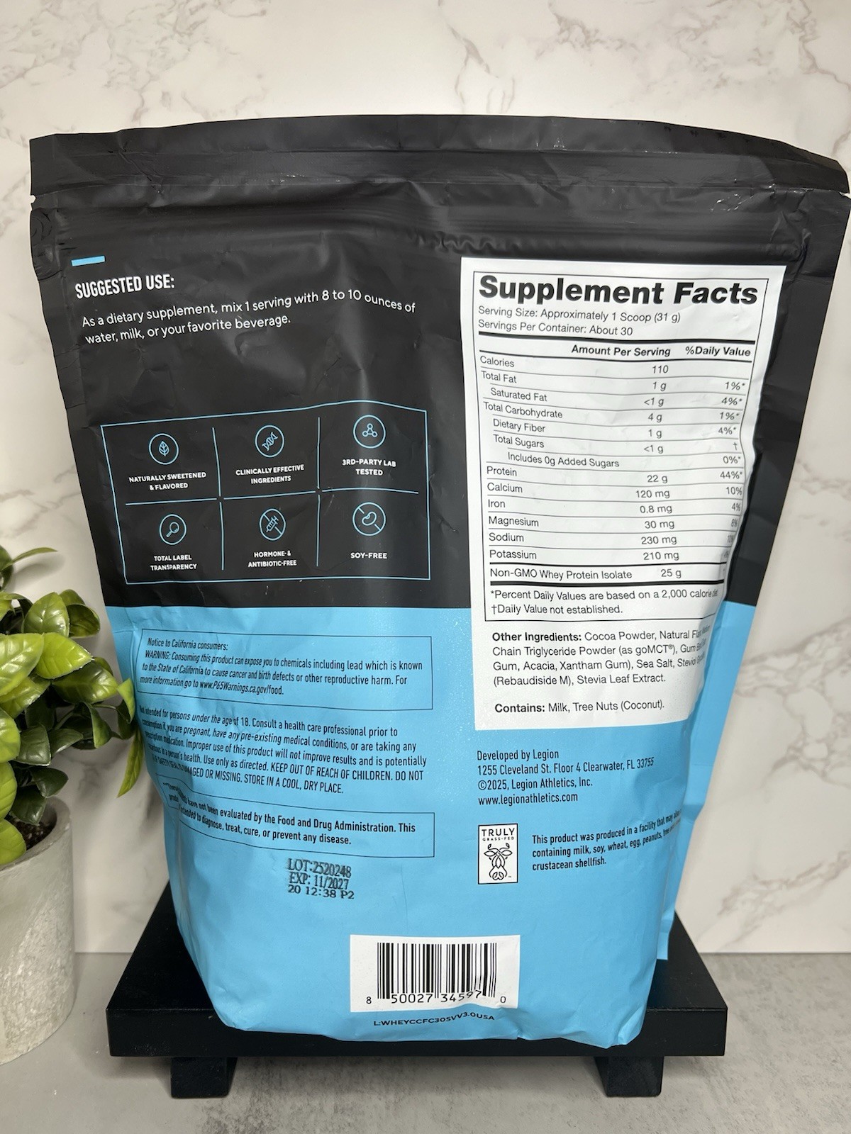 Legion WHEY+ Whey Protein Isolate Caramel Coconut Fudge Cookie 32.4oz Exp 11/27