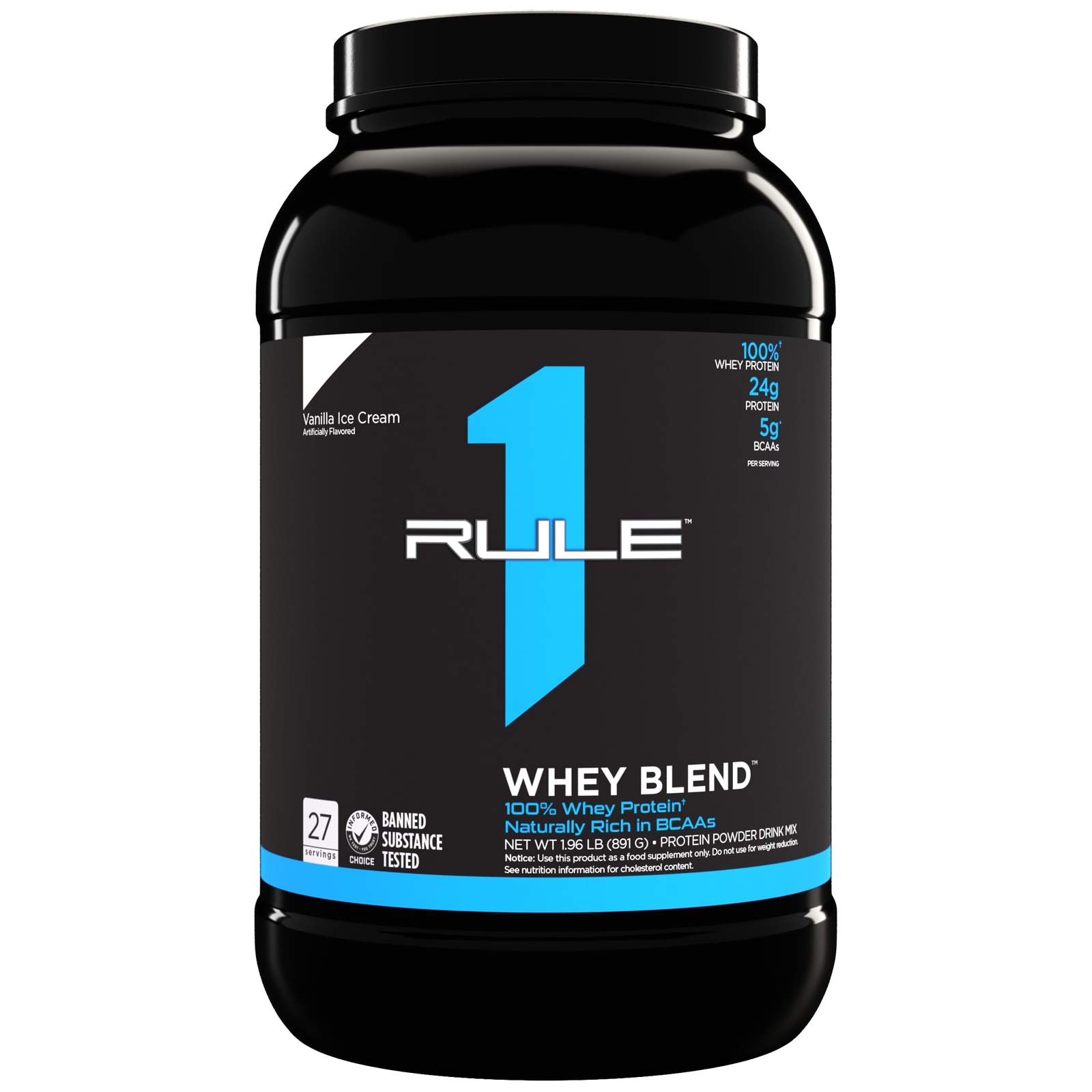 Rule One Proteins Whey Blend – Vanilla Ice Cream 24g Fast-Acting Whey Protein…