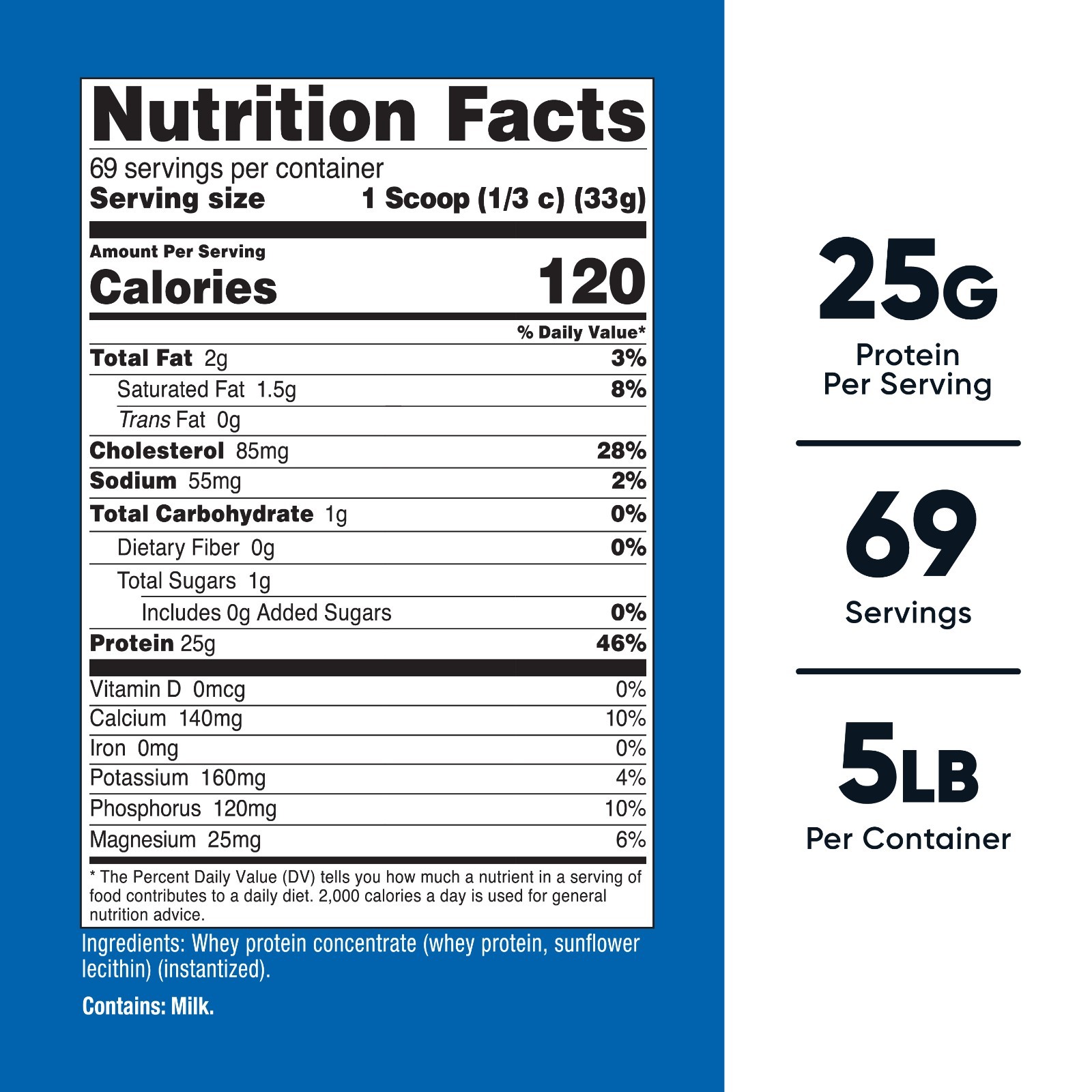 Nutricost Whey Protein Concentrate (Unflavored) 5LBS – Non-GMO Protein Powder