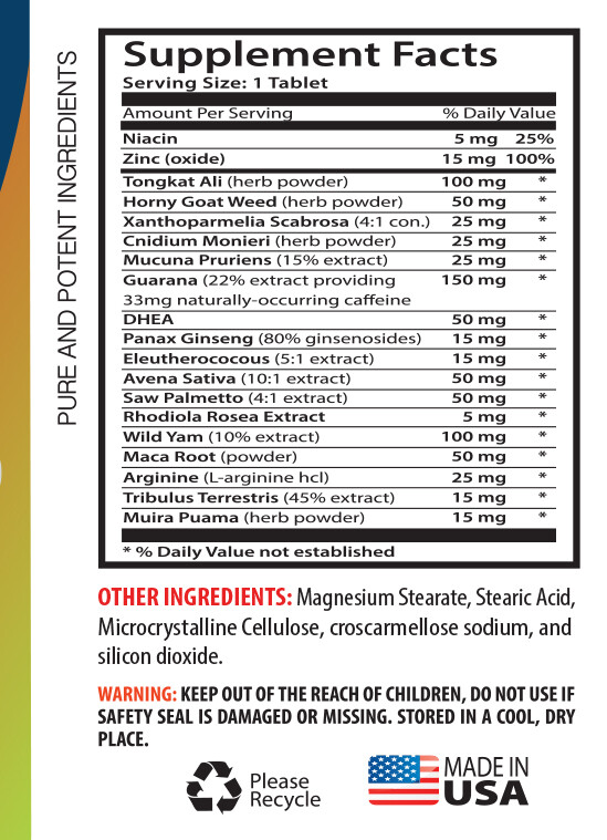 Female Enhancer – Testosterone T785 – Guarana – Libido Booster – 1Bot 30Ct