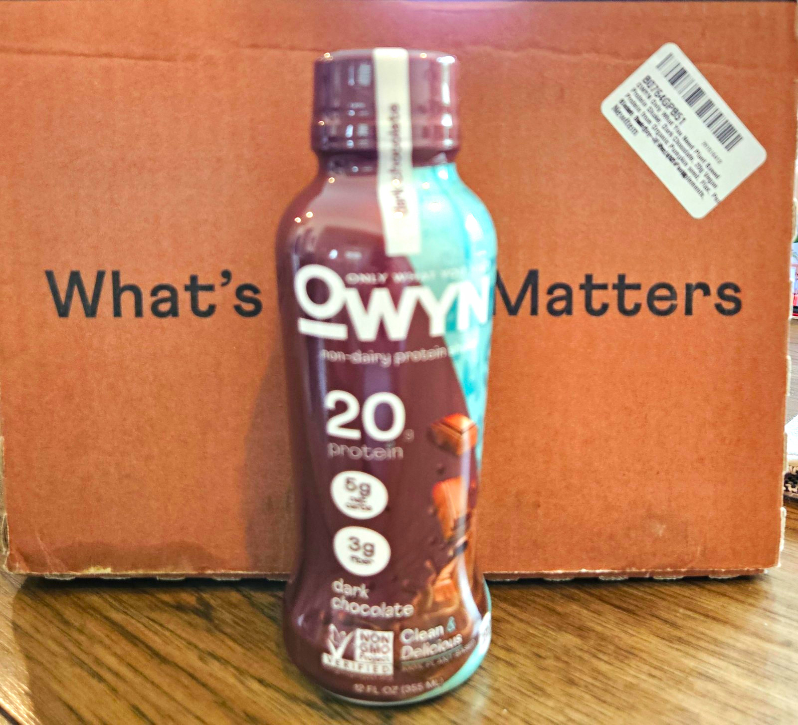OWYN Dark Chocolate Protein Shake 20g Vegan Non-Dairy 12 fl oz, 12 Servings