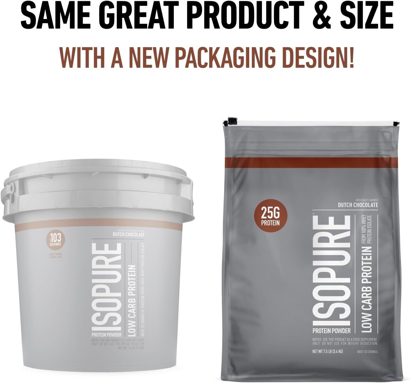Nature’s Best Isopure Zero Carb Whey Protein Isolate 7.5lb NEW BAGS 4 Flavors