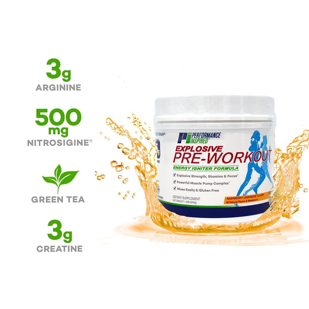 All-Natural Pre-Workout Powder – Vegan, Gluten-Free, Citrulline, Nitrosigine, Be