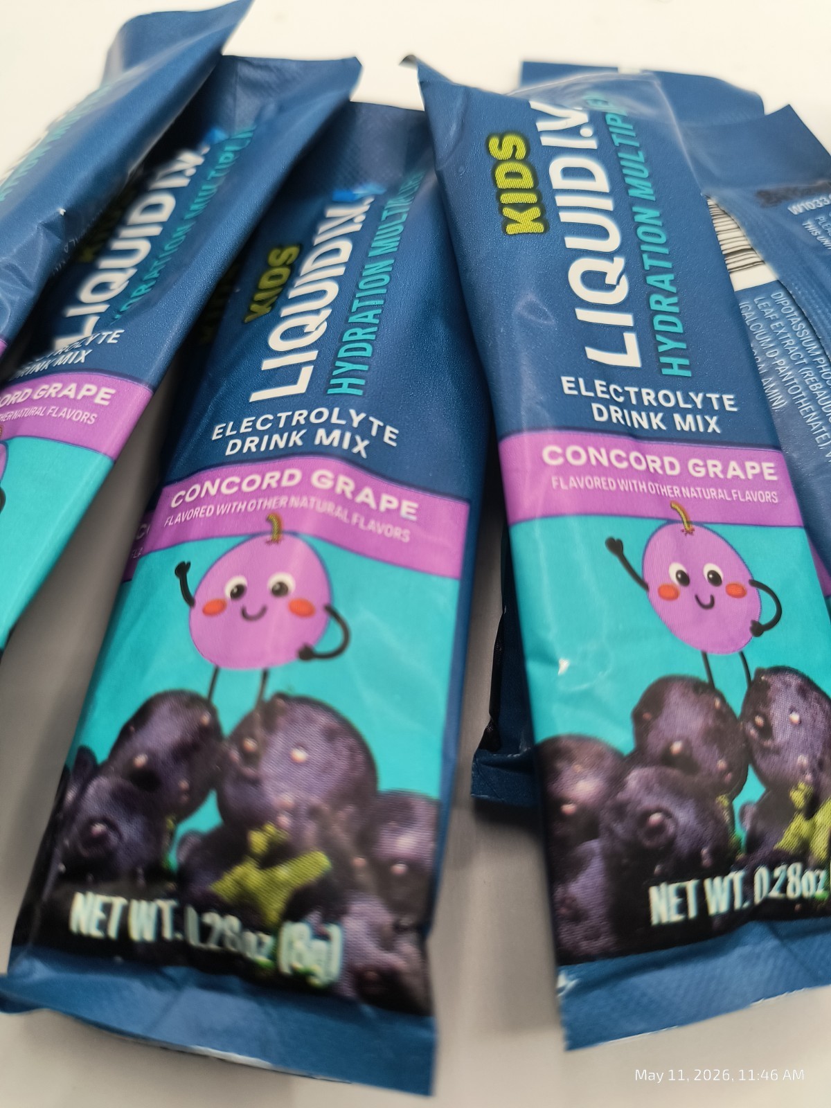 96 Kid’s Liquid IV Hydration Multiplier Drink Mix Packets Concord Grape BB 7/26+